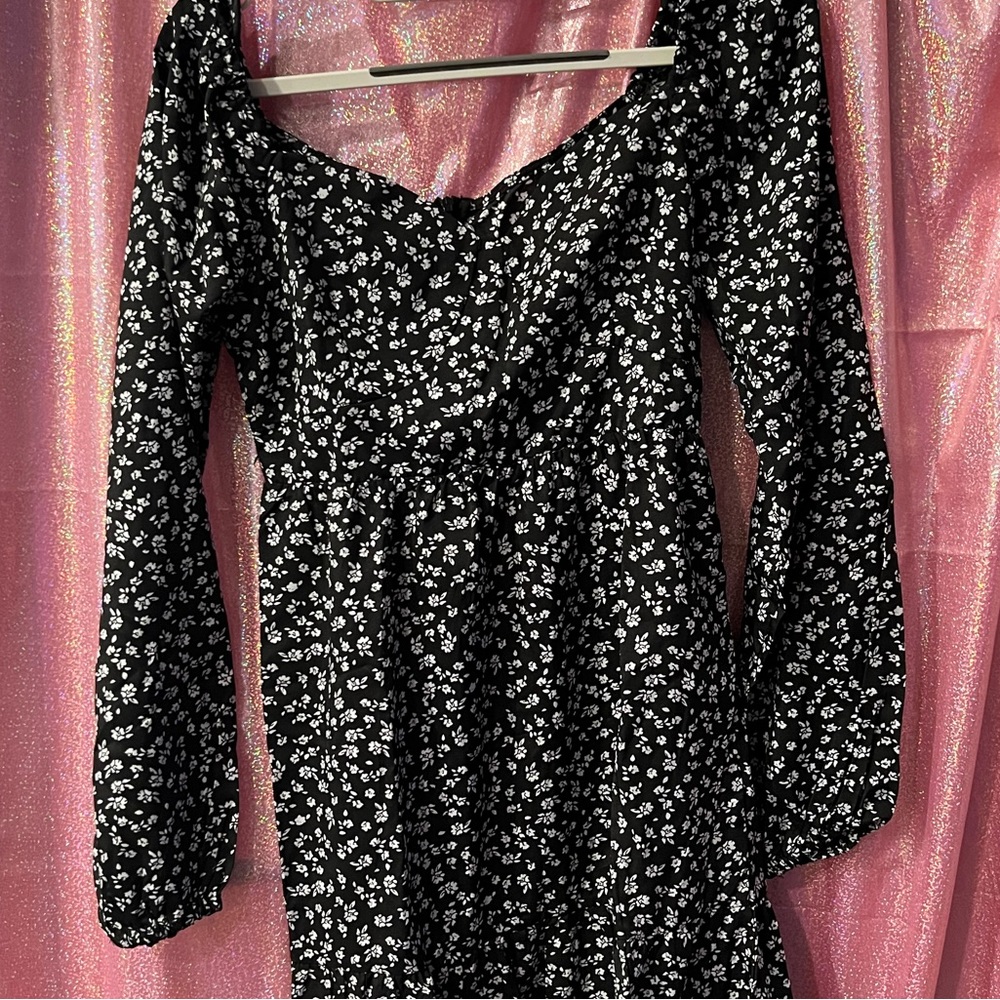 long sleeve print dress